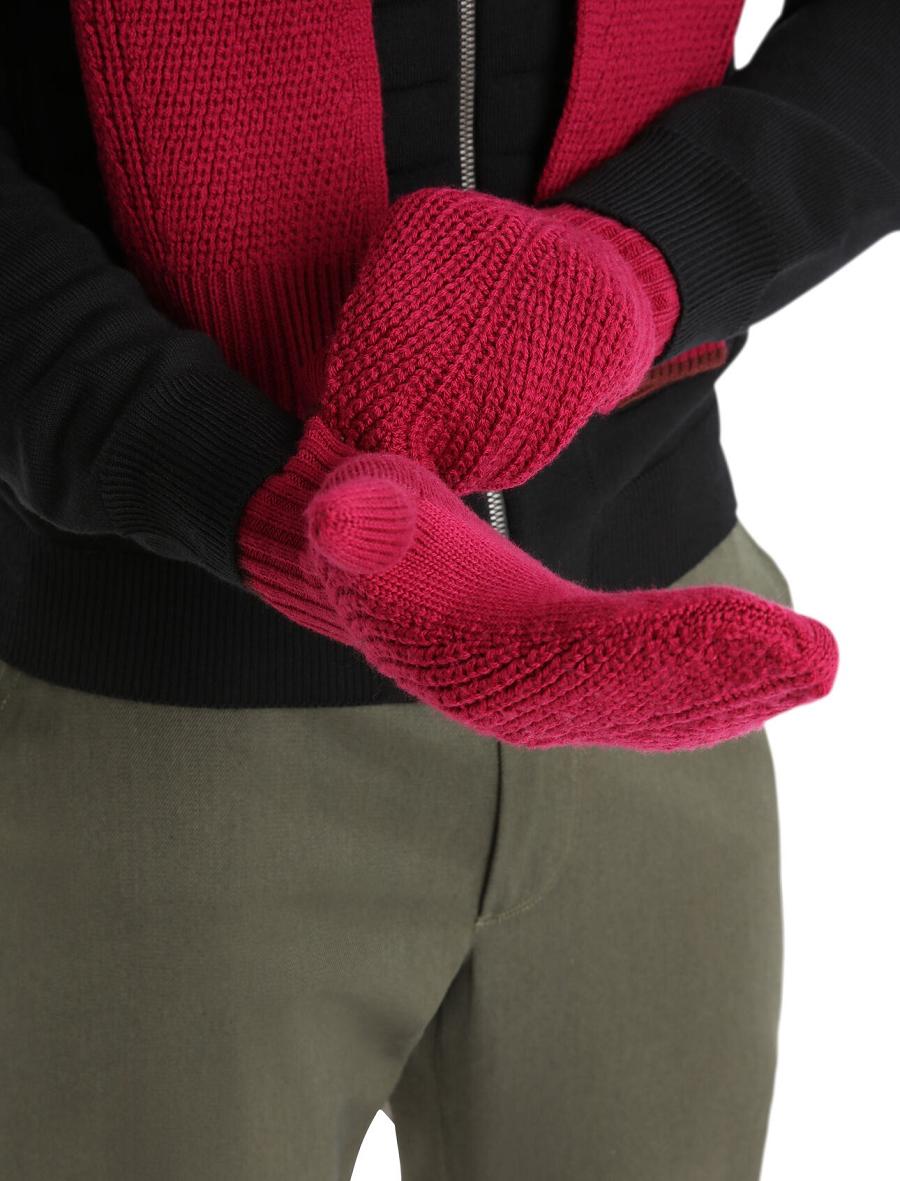 Icebreaker Unisex Merino Waypoint Mittens Női Kesztyű Rózsaszín | HU 1504ZUTG